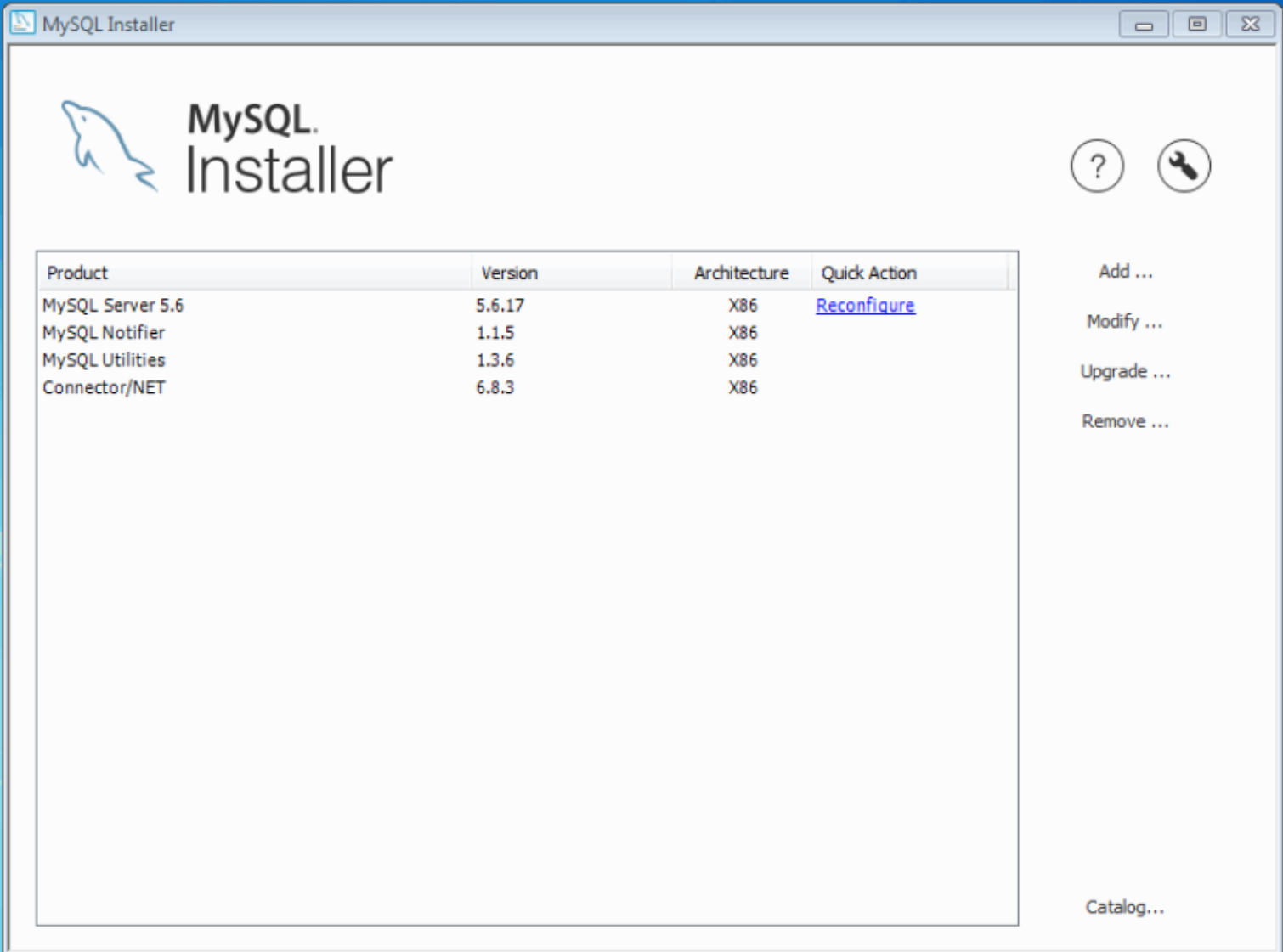 MySQL Installer - 메인 대시 보드