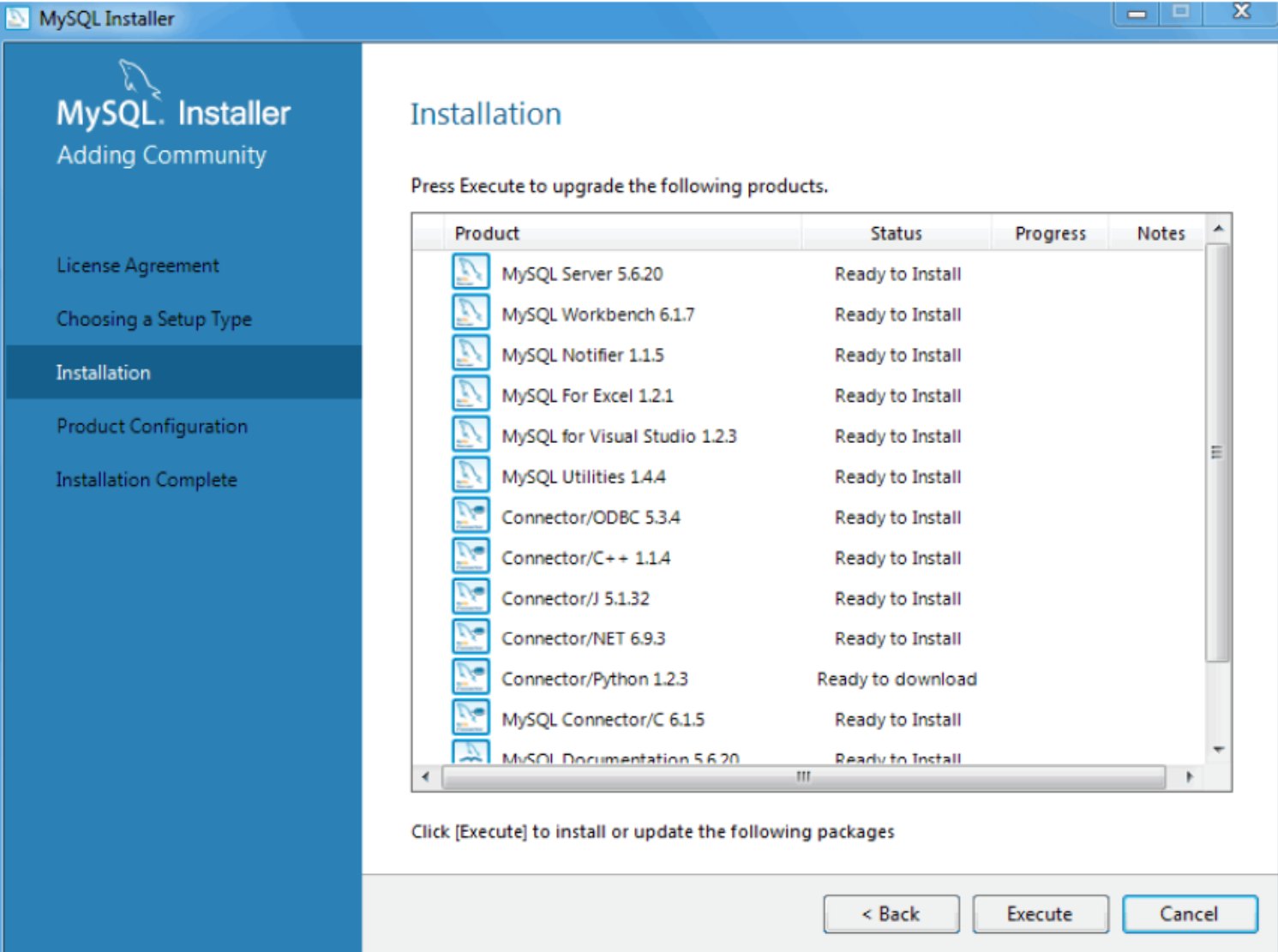 MySQL Installer - 구성 개요
